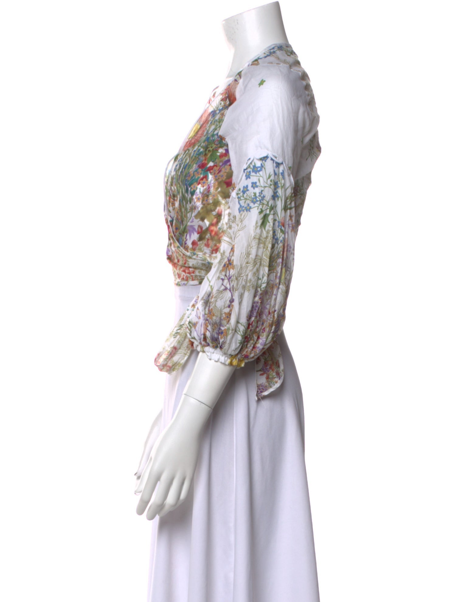 Charo Ruiz Floral Print V-Neck Crop Top w/ Tags