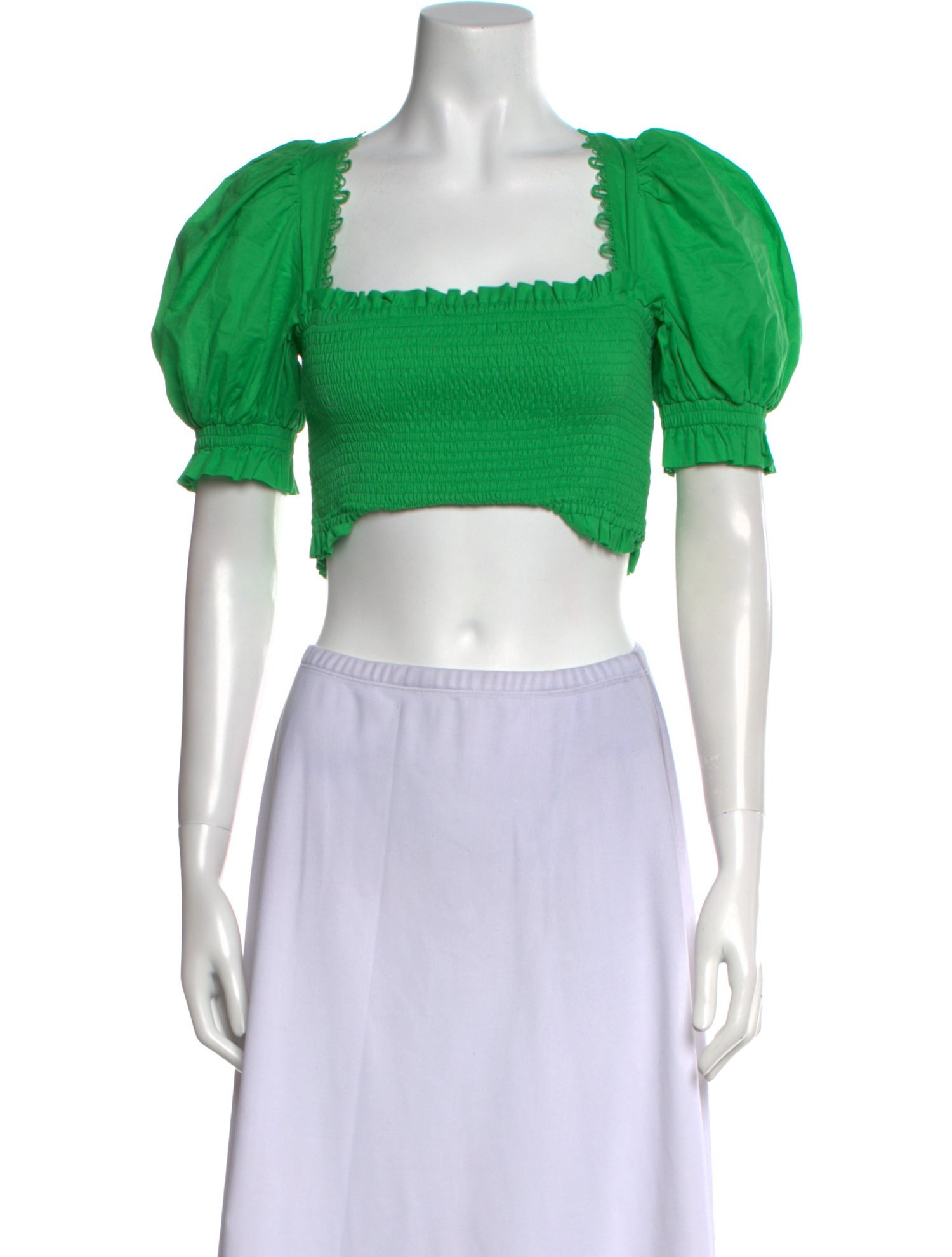 Charo Ruiz Square Neckline Short Sleeve Crop Top