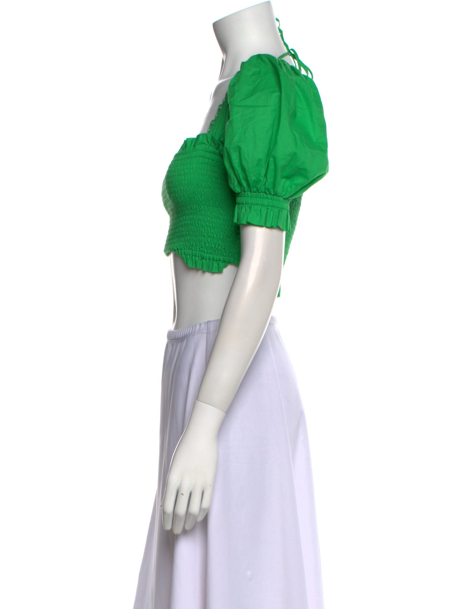 Charo Ruiz Square Neckline Short Sleeve Crop Top