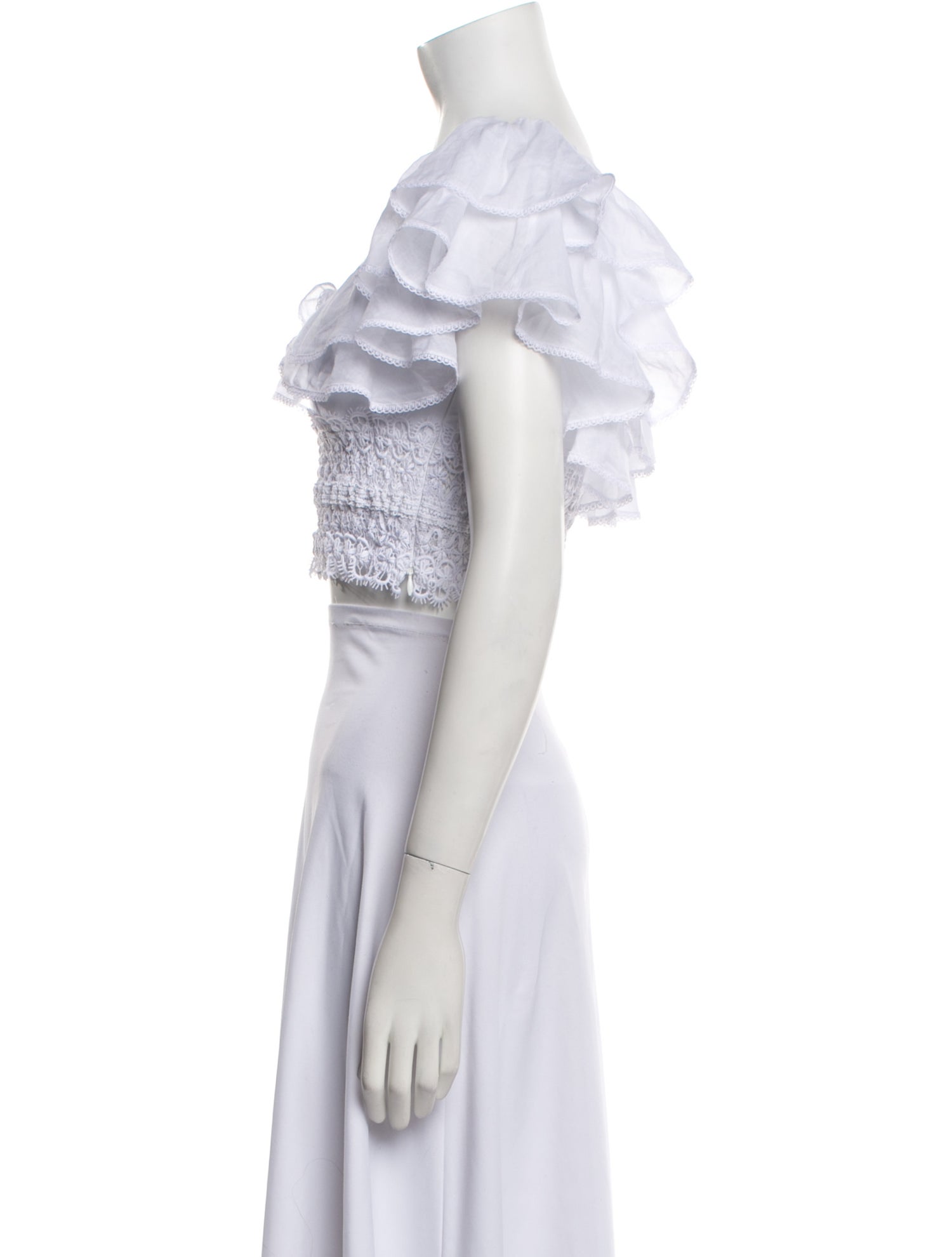 Charo Ruiz Square Neckline Short Sleeve Crop Top w/ Tags