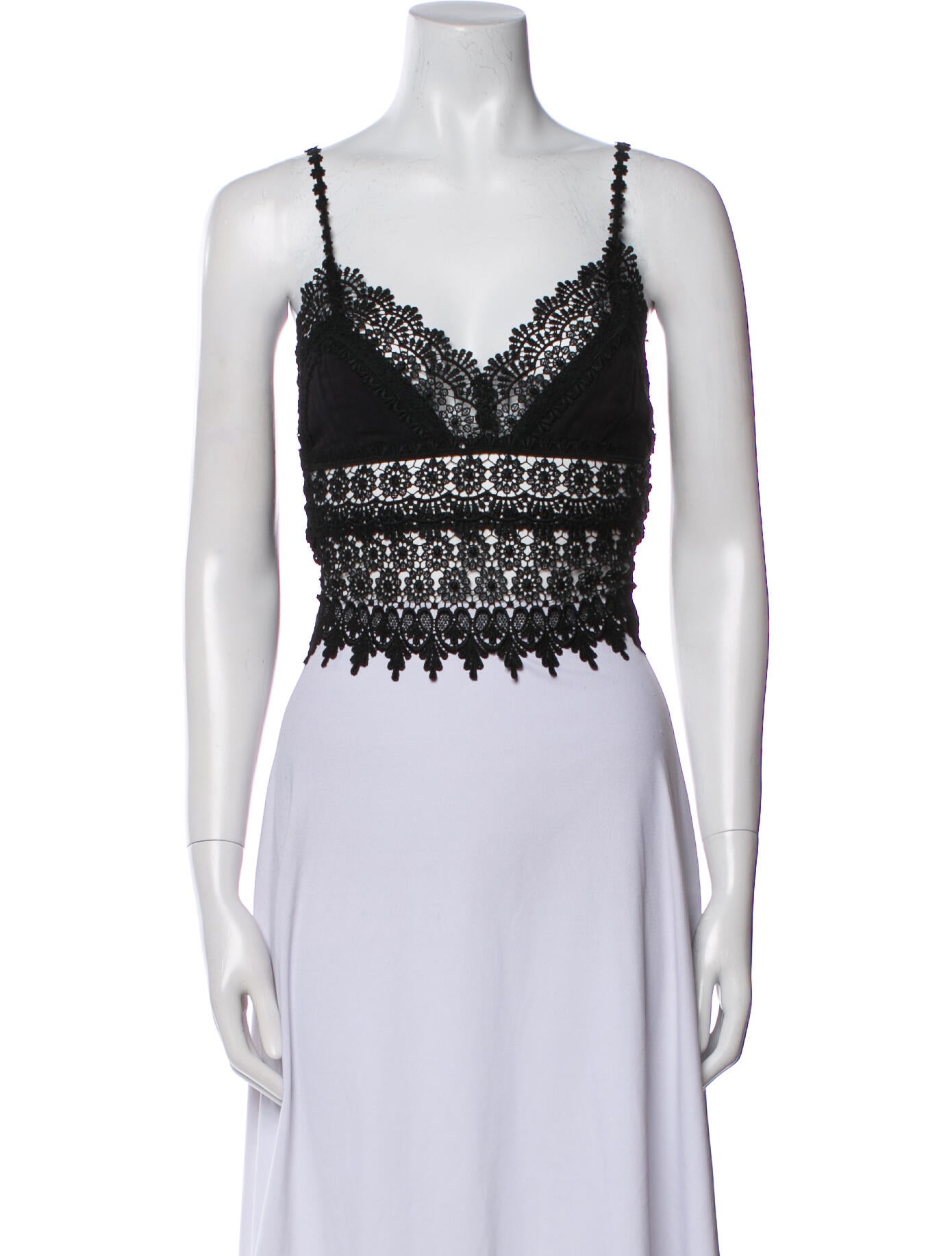 Charo Ruiz V-Neck Sleeveless Crop Top