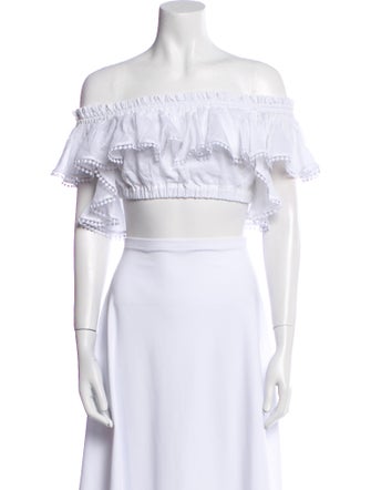 Charo Ruiz Off-The-Shoulder Short Sleeve Crop Top