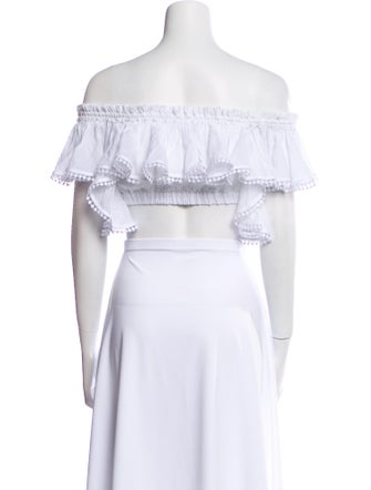 Charo Ruiz Off-The-Shoulder Short Sleeve Crop Top