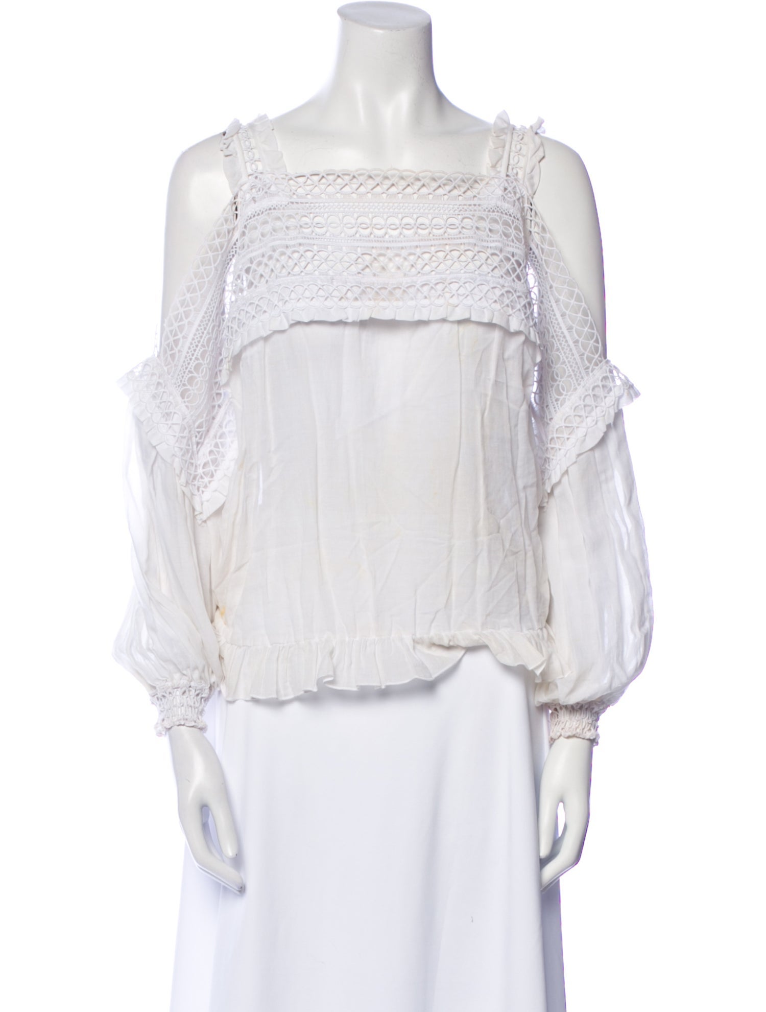 Charo Ruiz Square Neckline Three-Quarter Sleeve Blouse