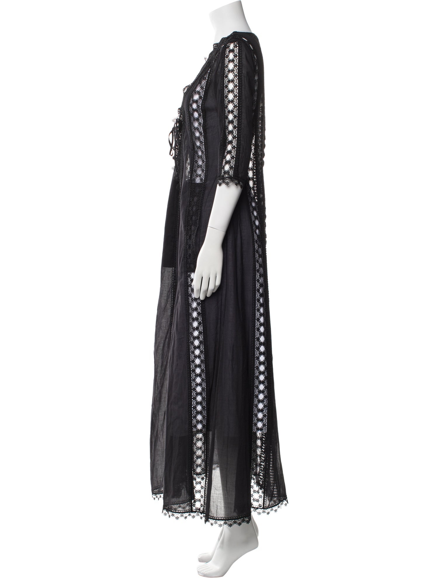 Charo Ruiz Crochet Trim Robe