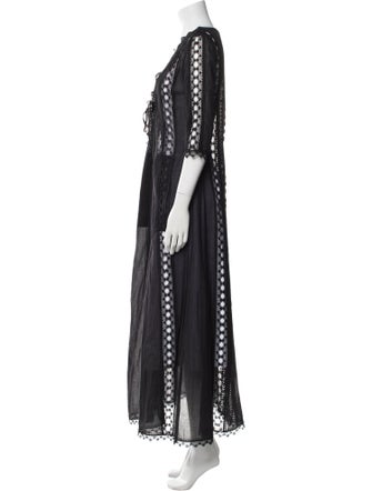 Charo Ruiz Crochet Trim Robe