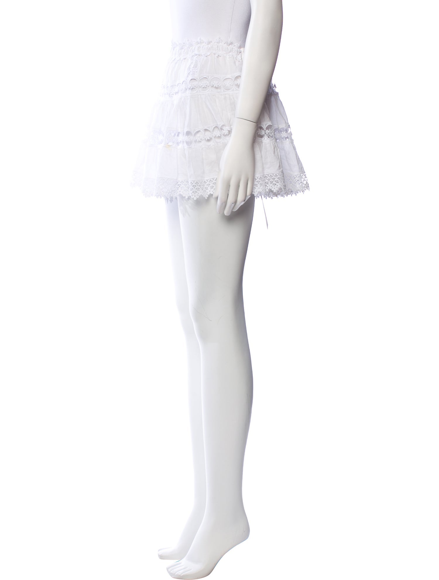 Charo Ruiz Eyelet Trim Mini Skirt