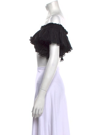 Charo Ruiz Off-The-Shoulder Short Sleeve Crop Top