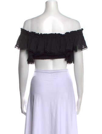 Charo Ruiz Off-The-Shoulder Short Sleeve Crop Top