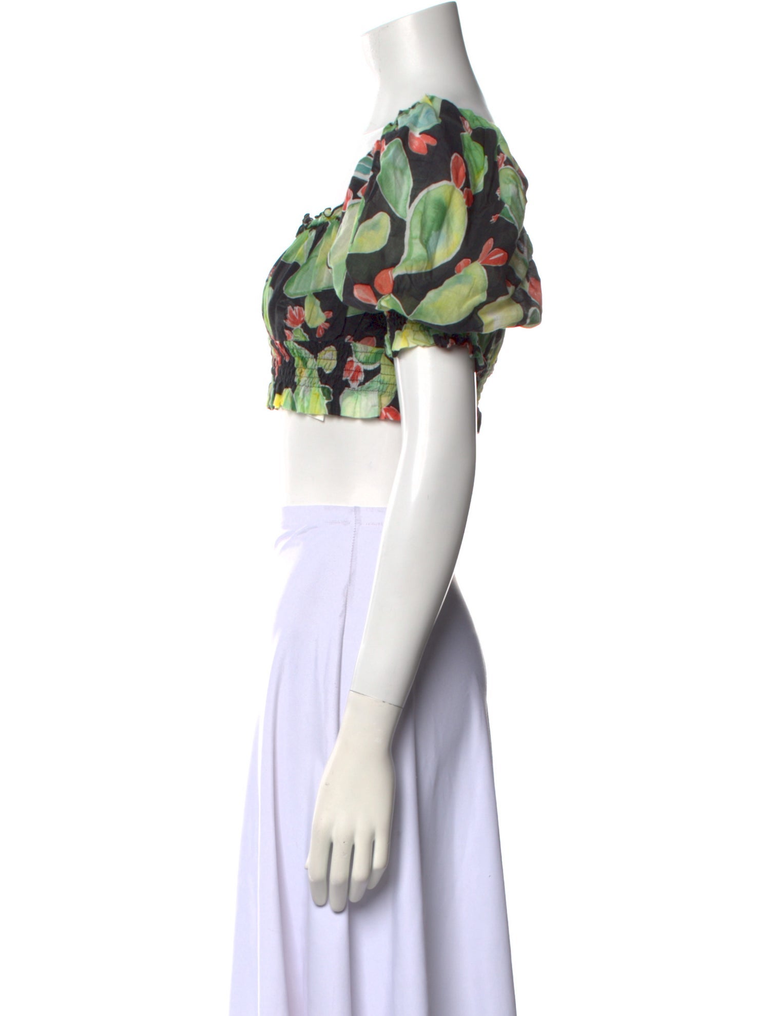 Charo Ruiz Floral Print Square Neckline Crop Top