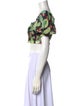 Charo Ruiz Floral Print Square Neckline Crop Top