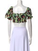 Charo Ruiz Floral Print Square Neckline Crop Top