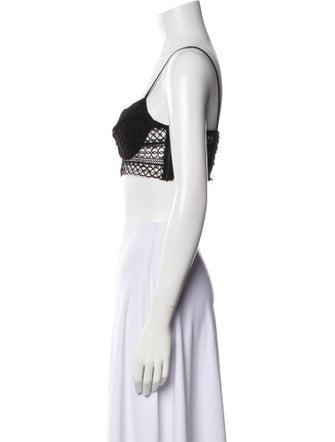 Charo Ruiz Square Neckline Sleeveless Crop Top