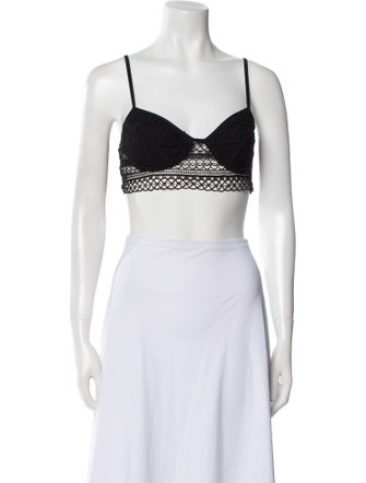 Charo Ruiz Square Neckline Sleeveless Crop Top