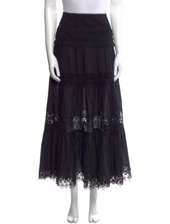 Charo Ruiz Crochet Trim Midi Length Skirt