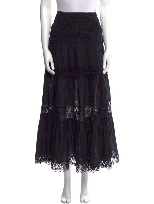 Charo Ruiz Crochet Trim Midi Length Skirt