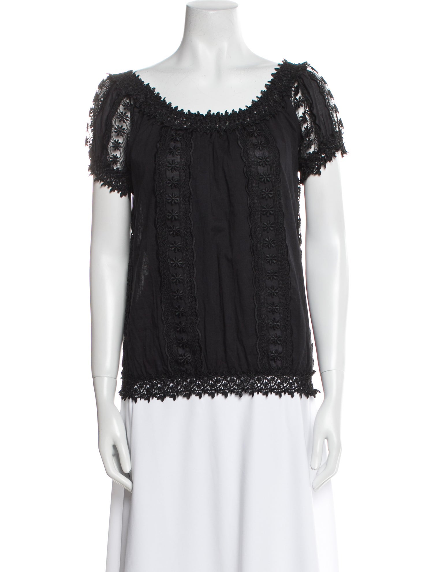 Charo Ruiz Scoop Neck Short Sleeve Blouse