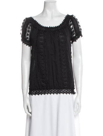 Charo Ruiz Scoop Neck Short Sleeve Blouse