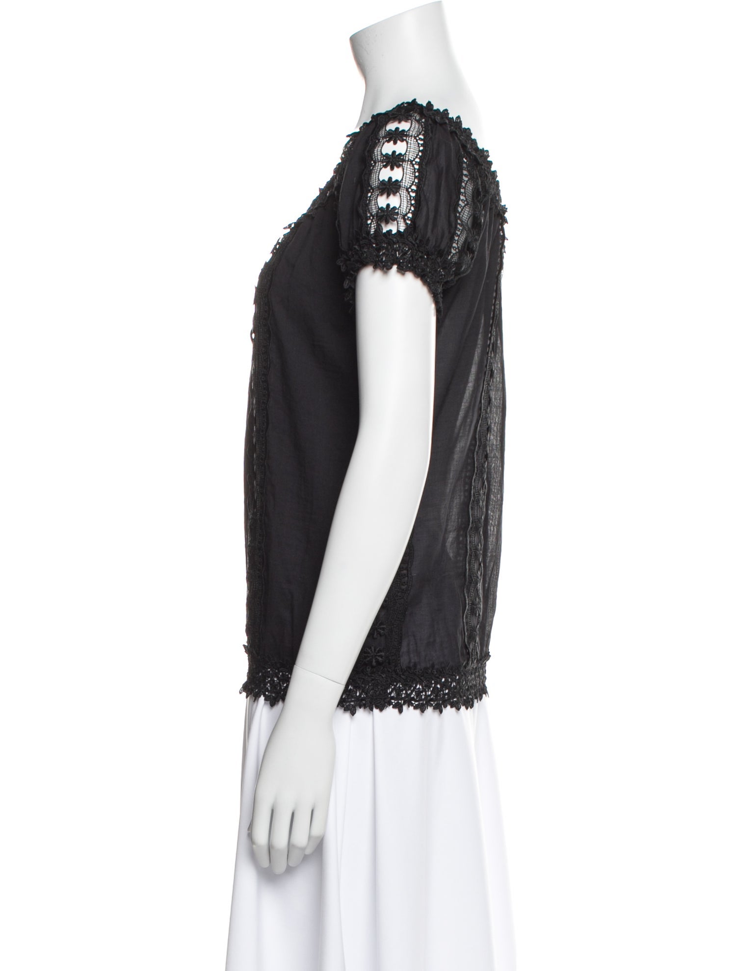 Charo Ruiz Scoop Neck Short Sleeve Blouse