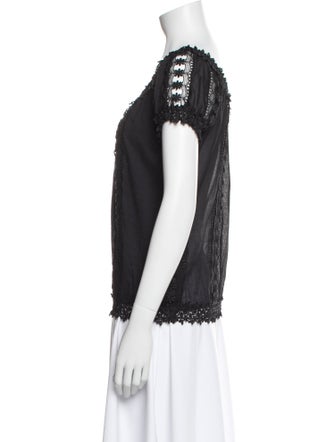 Charo Ruiz Scoop Neck Short Sleeve Blouse