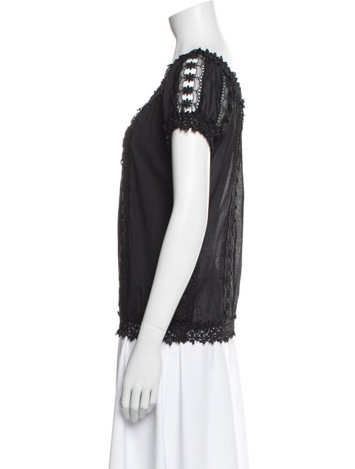 Charo Ruiz Scoop Neck Short Sleeve Blouse