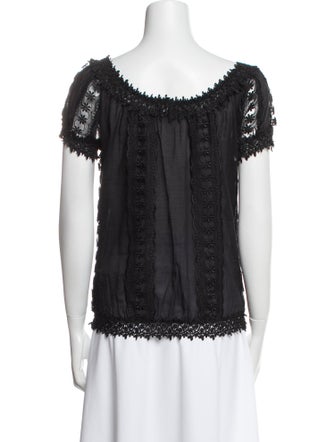 Charo Ruiz Scoop Neck Short Sleeve Blouse