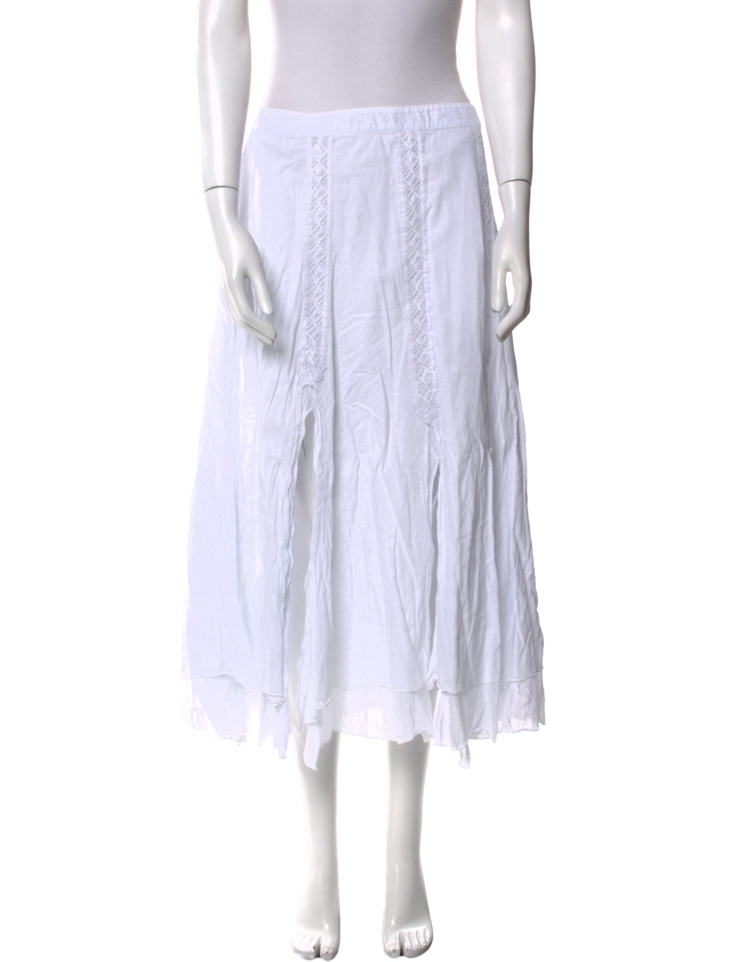 Charo Ruiz Lace Trim Embellishment Midi Length Skirt