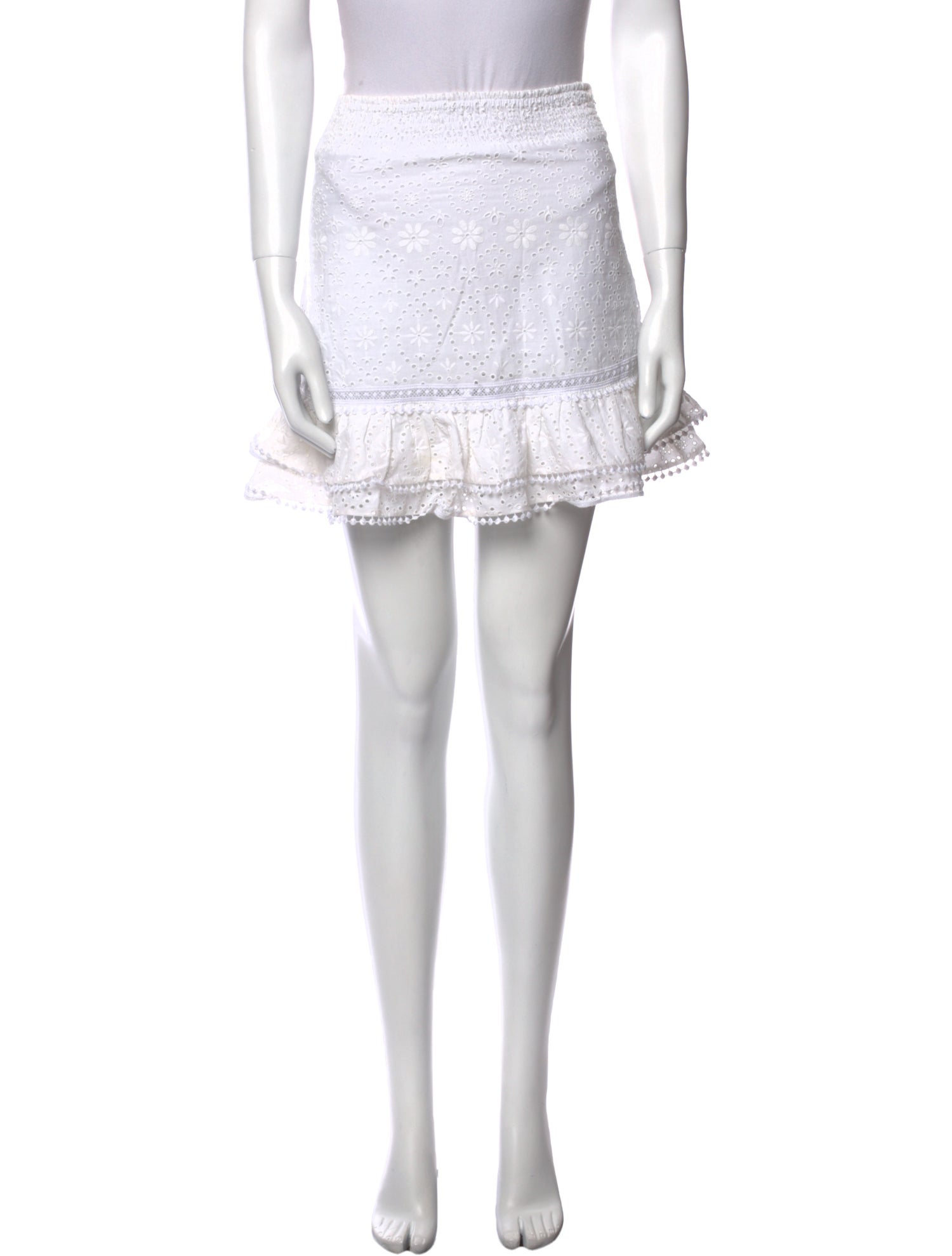 Charo Ruiz Embroidered Accent Mini Skirt