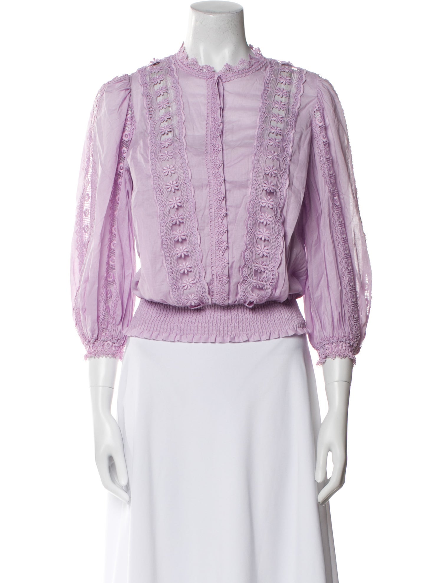 Charo Ruiz Mock Neck Three-Quarter Sleeve Blouse w/ Tags