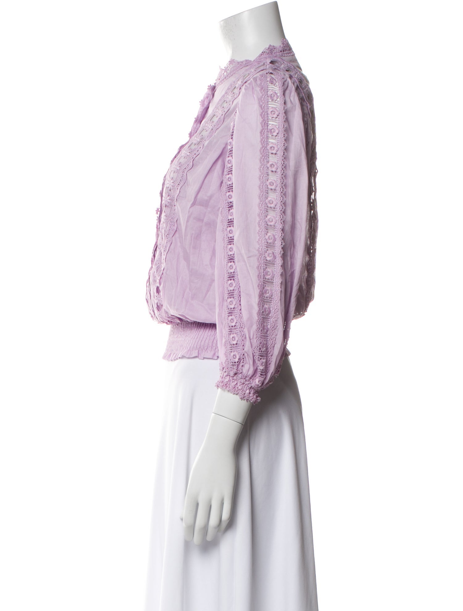 Charo Ruiz Mock Neck Three-Quarter Sleeve Blouse w/ Tags