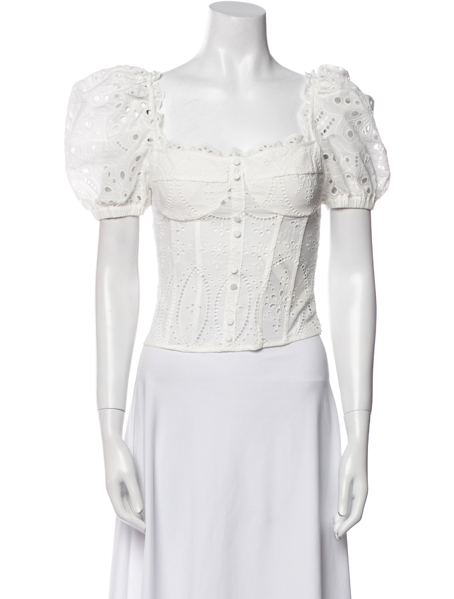Charo Ruiz Lace Pattern Square Neckline Crop Top w/ Tags