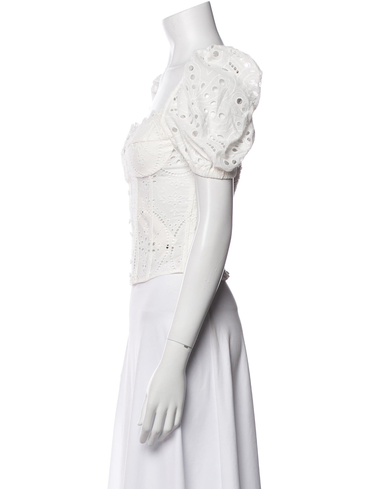 Charo Ruiz Lace Pattern Square Neckline Crop Top w/ Tags