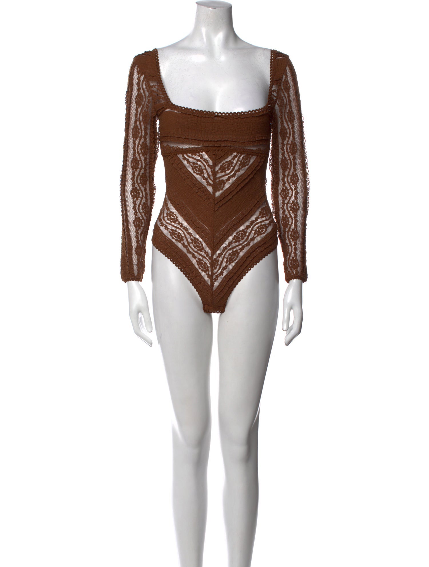 Charo Ruiz Lace Pattern Square Neckline Bodysuit w/ Tags