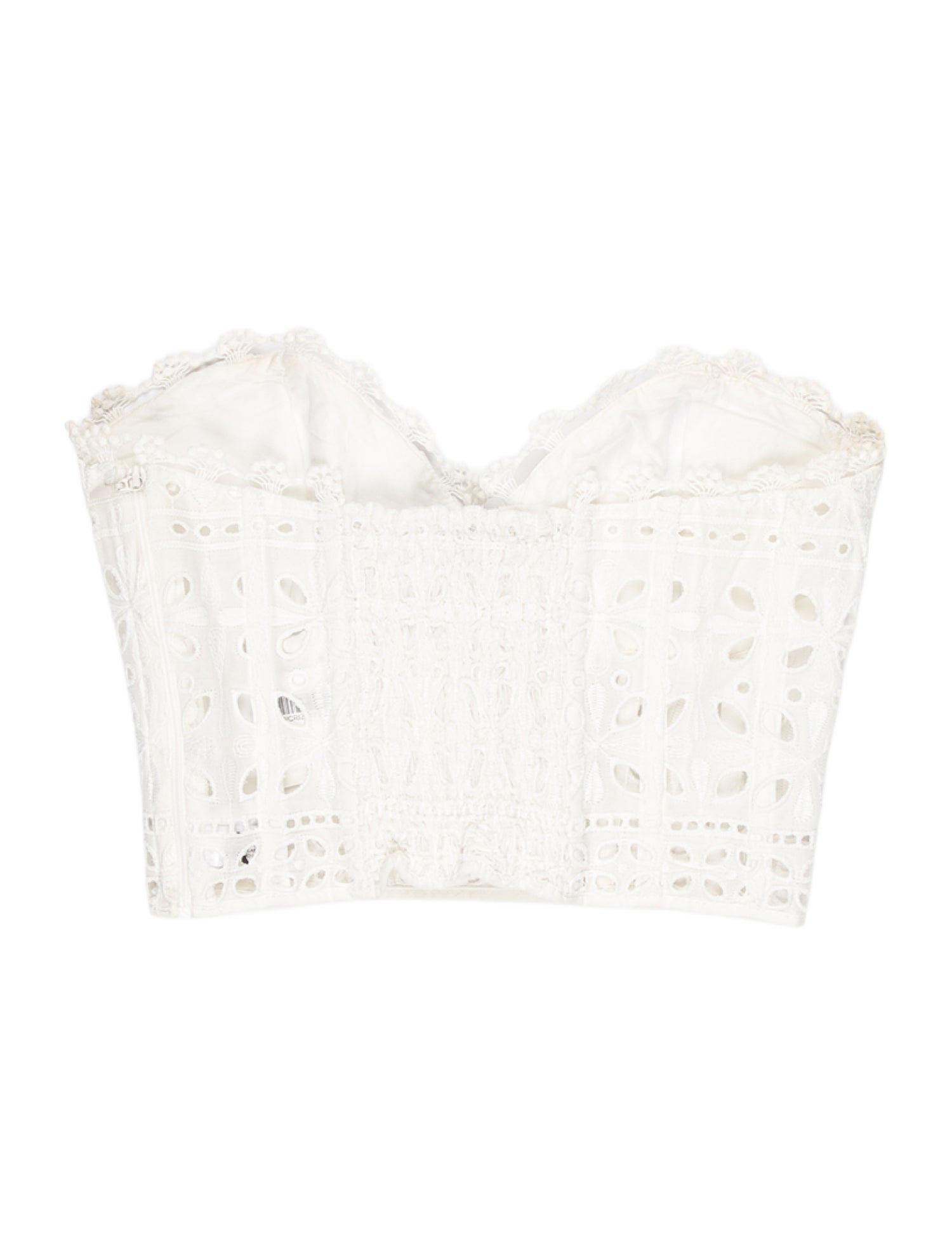 Charo Ruiz Lace Pattern Strapless Crop Top