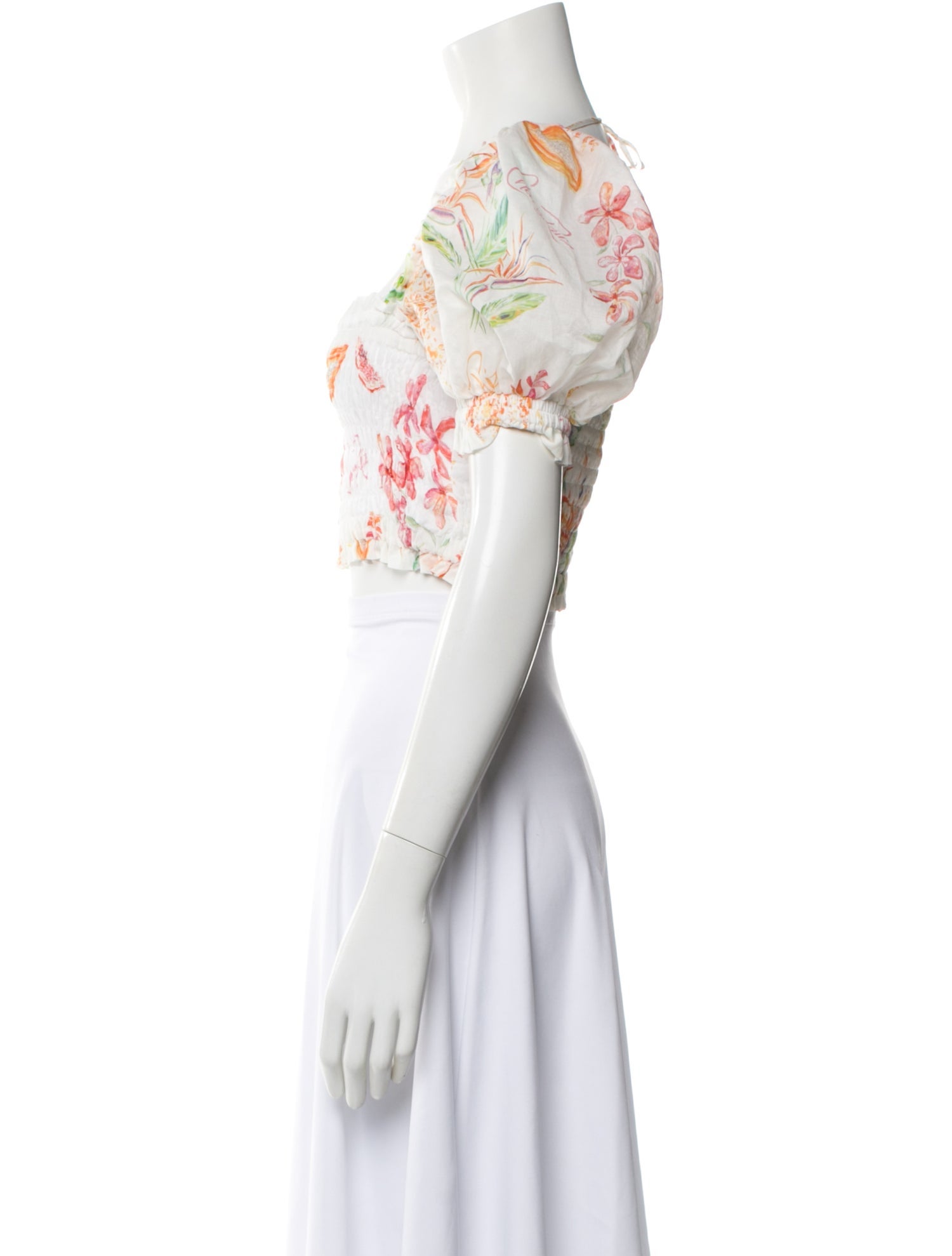 Charo Ruiz Floral Print Square Neckline Crop Top