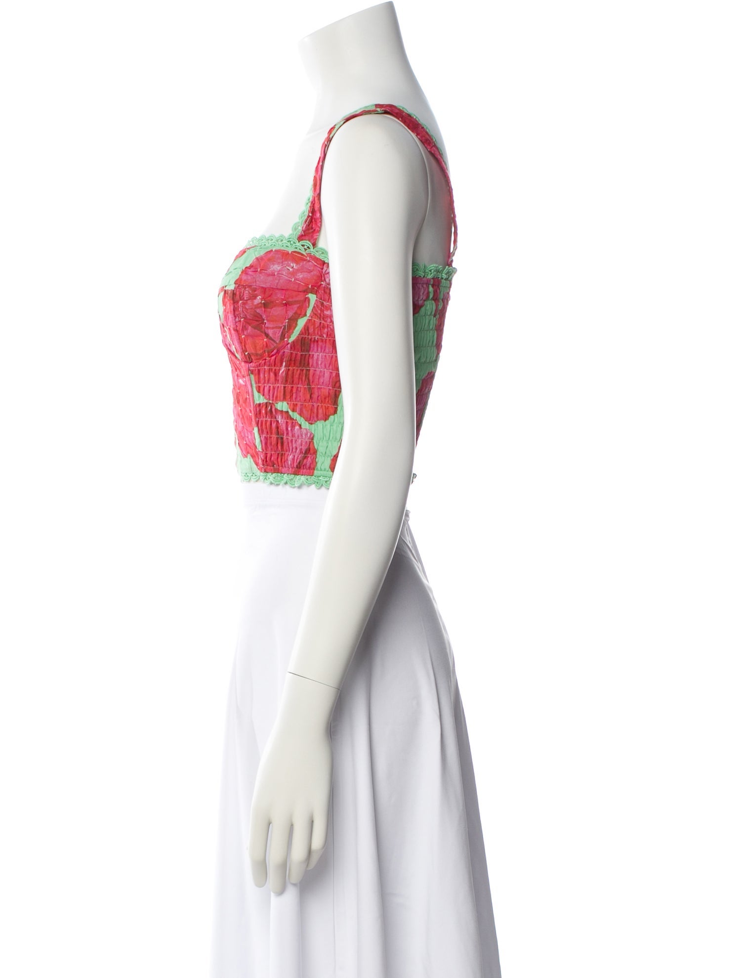 Charo Ruiz Floral Print Square Neckline Crop Top