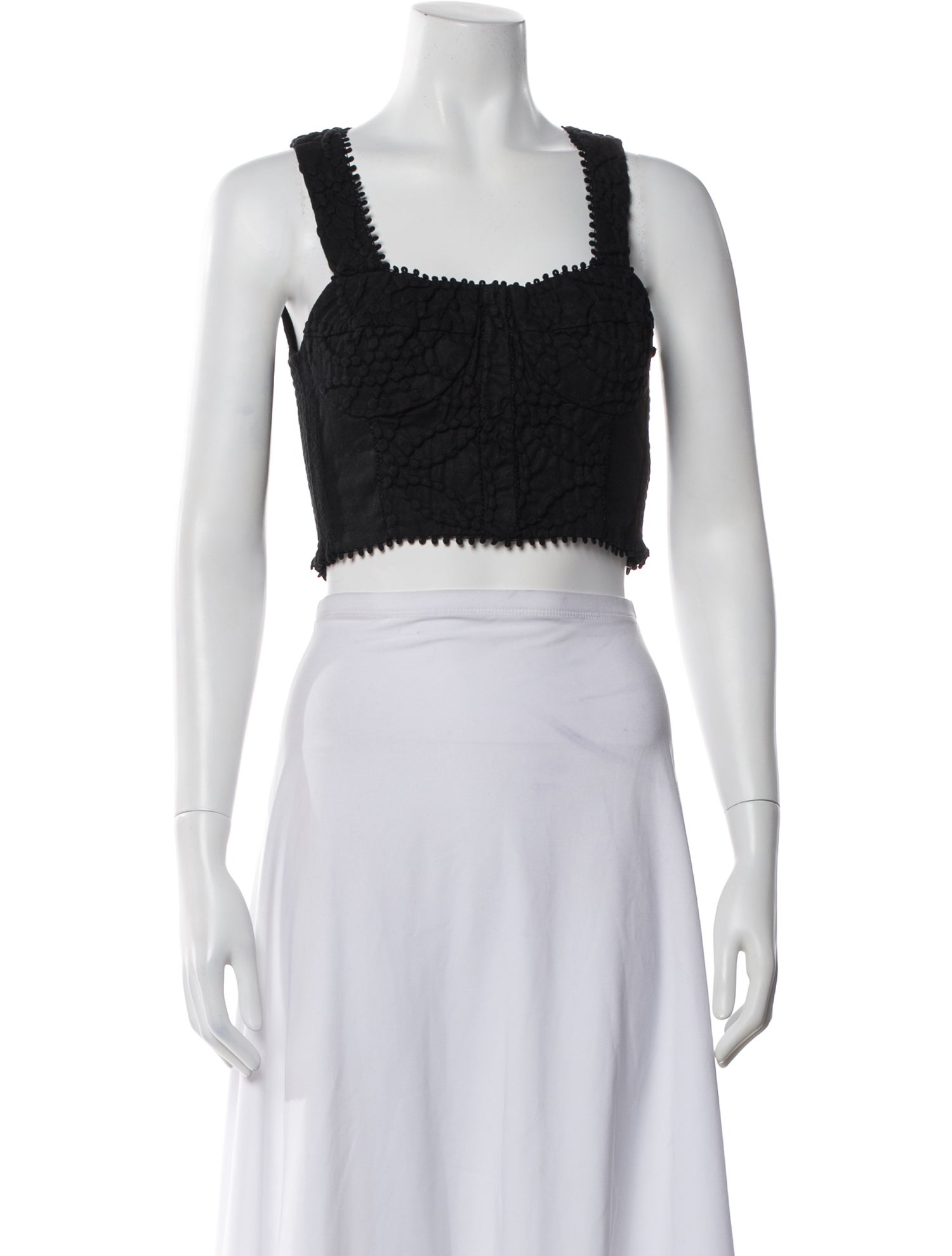 Charo Ruiz Square Neckline Sleeveless Crop Top