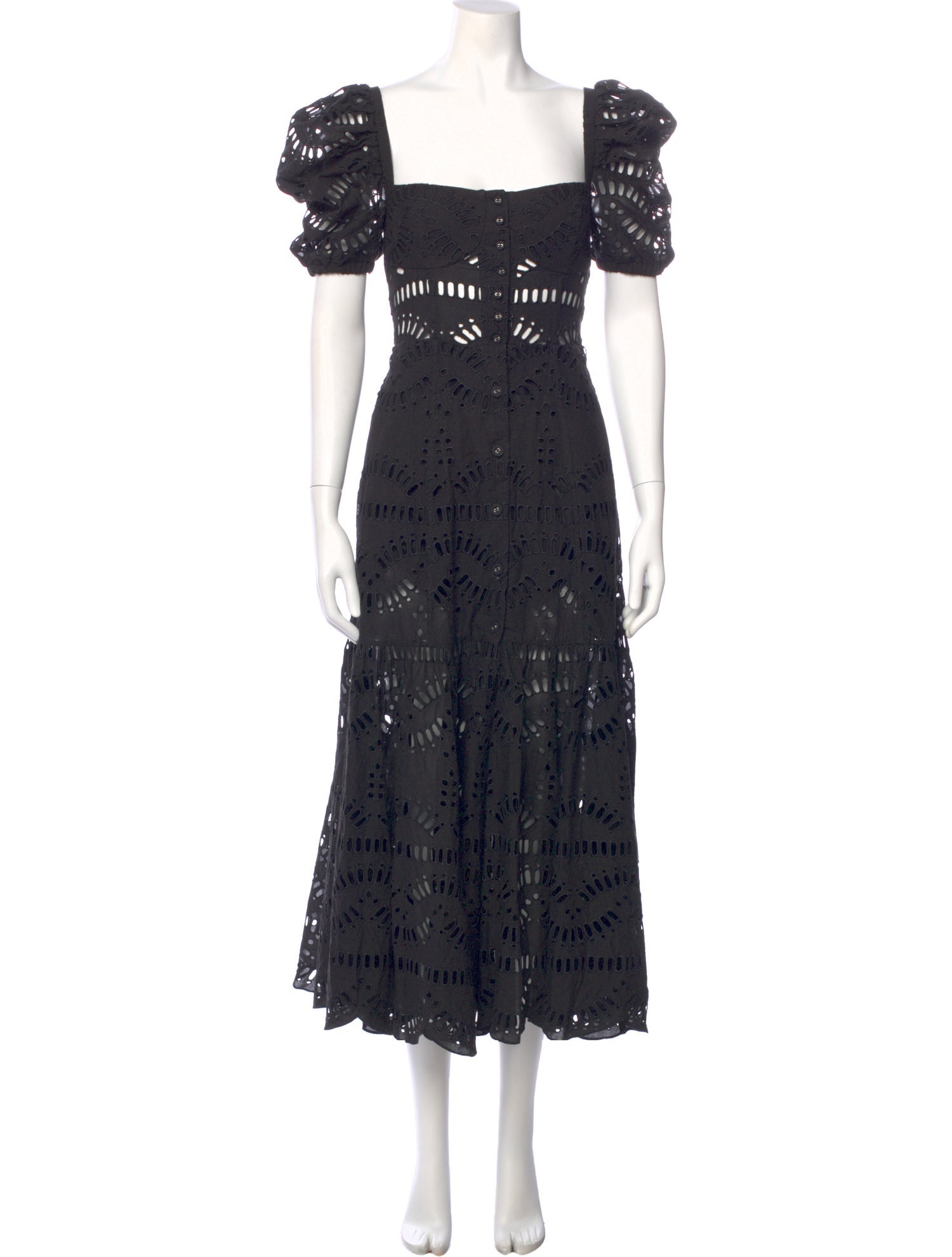 Charo Ruiz Lace Pattern Long Dress