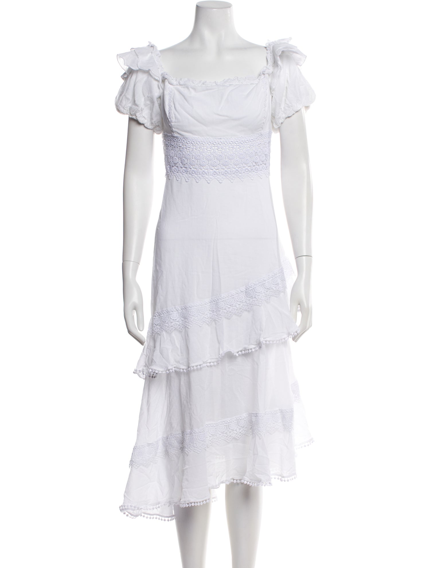 Charo Ruiz Square Neckline Midi Length Dress