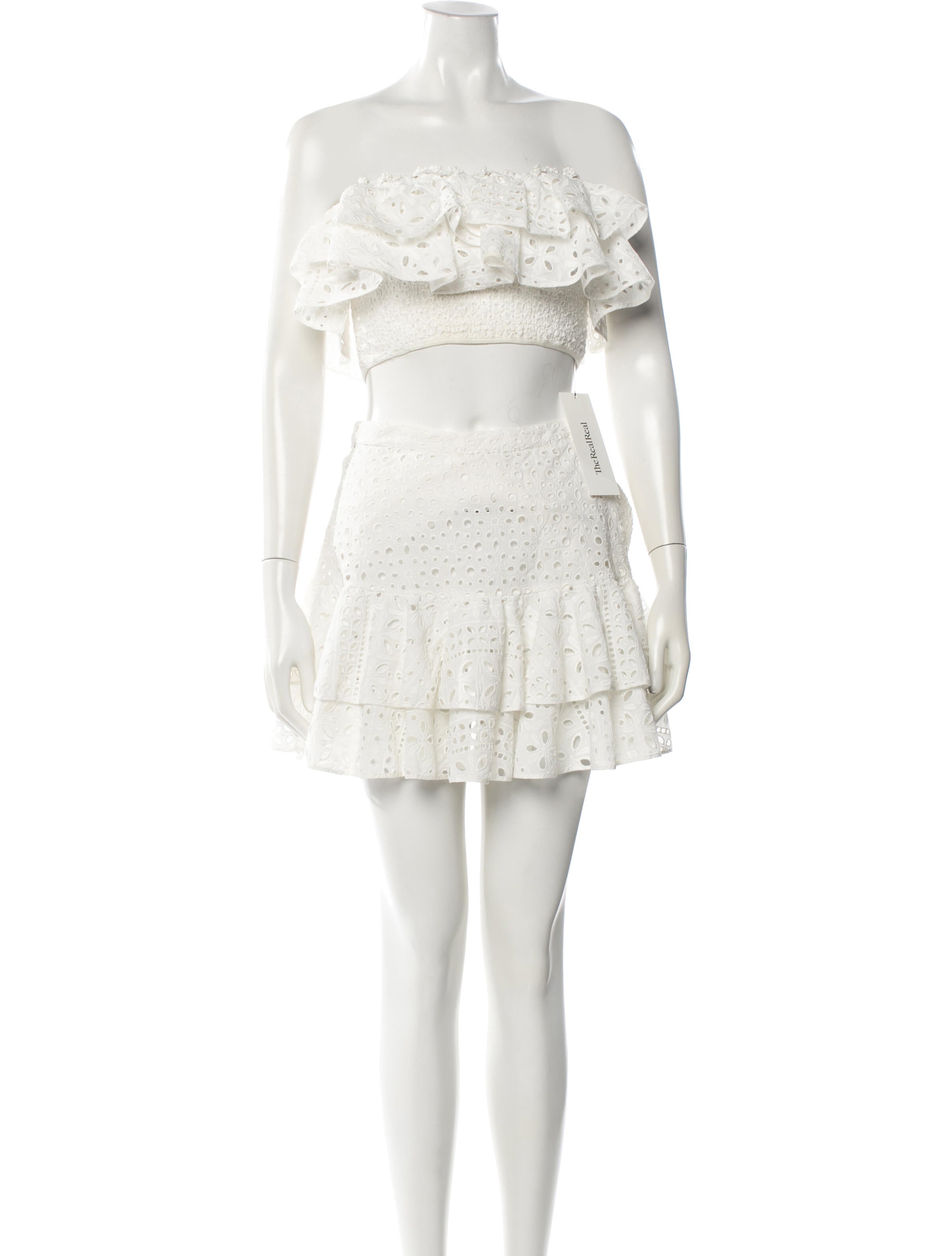 Charo Ruiz Eyelet Trim Skirt Set