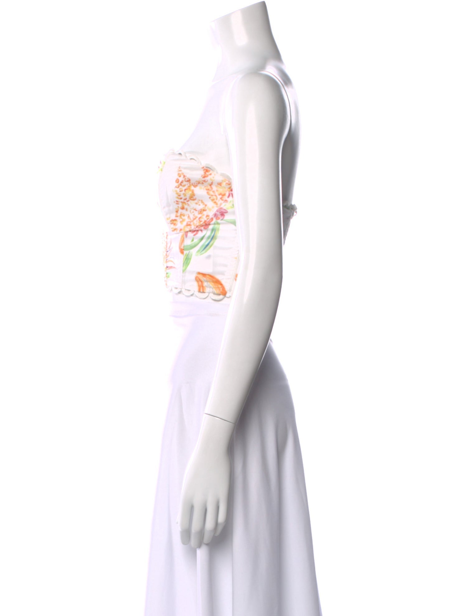 Charo Ruiz Floral Print Strapless Crop Top