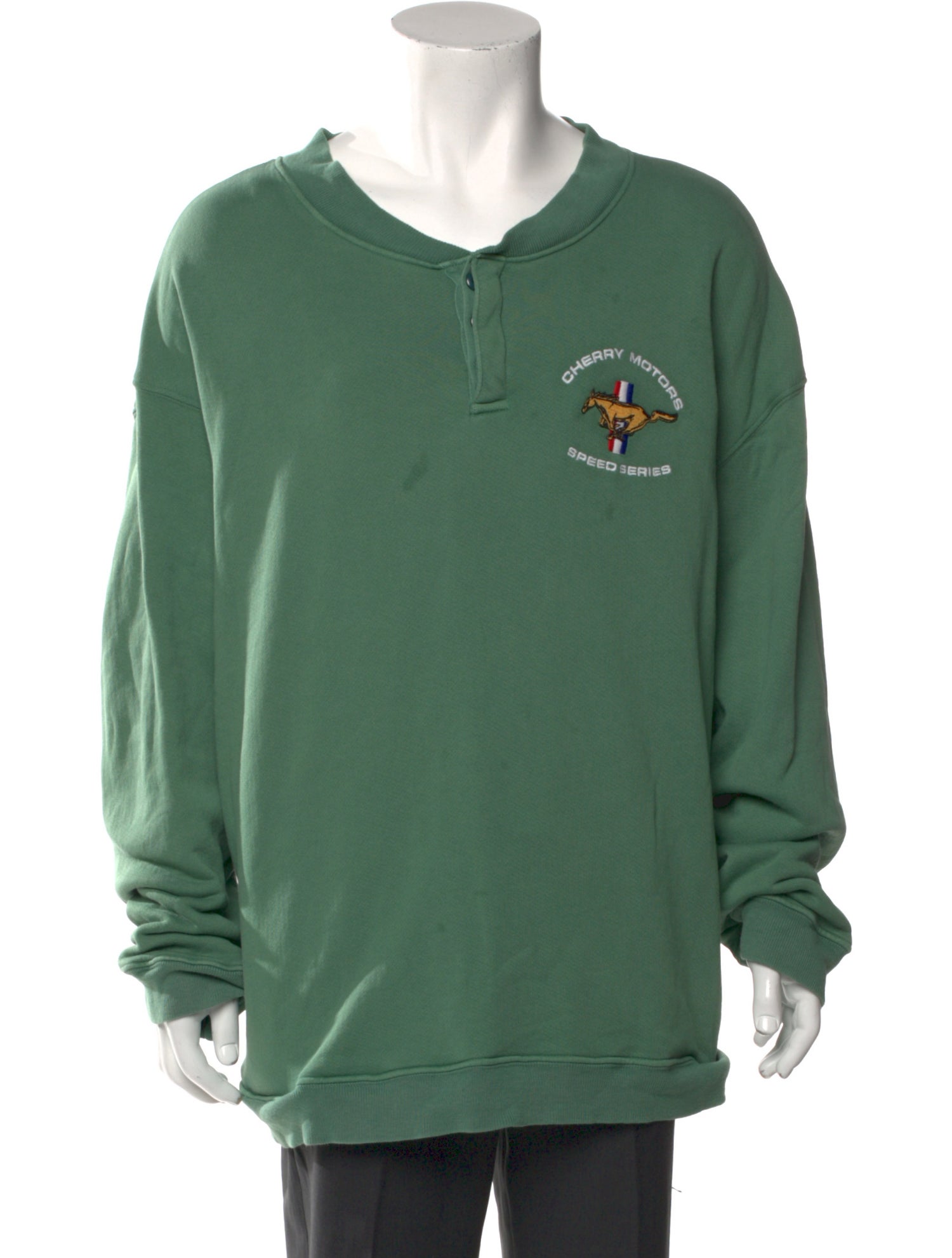 Cherry Los Angeles Graphic Print V-Neck Sweatshirt
