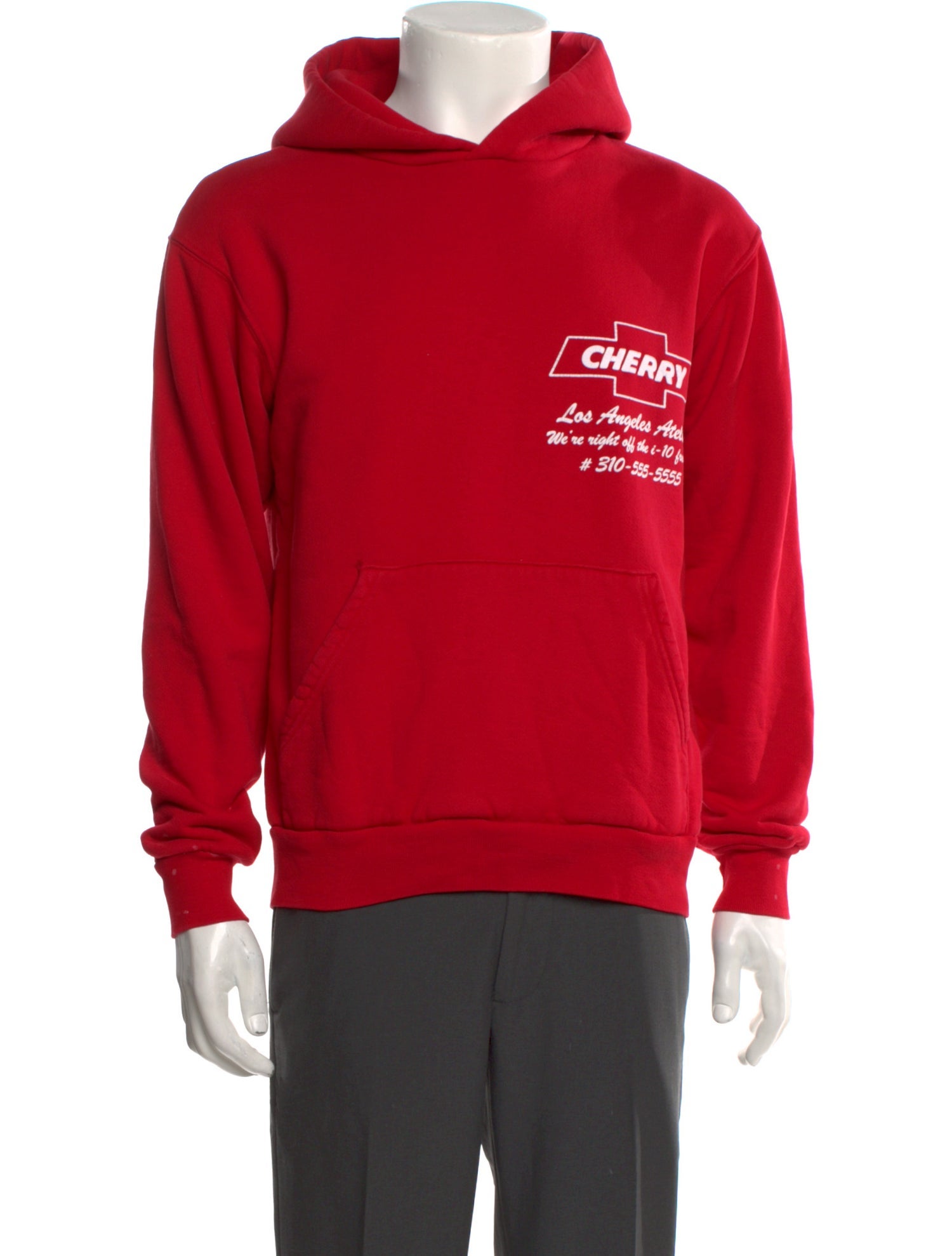 Cherry Los Angeles Graphic Print Crew Neck Hoodie