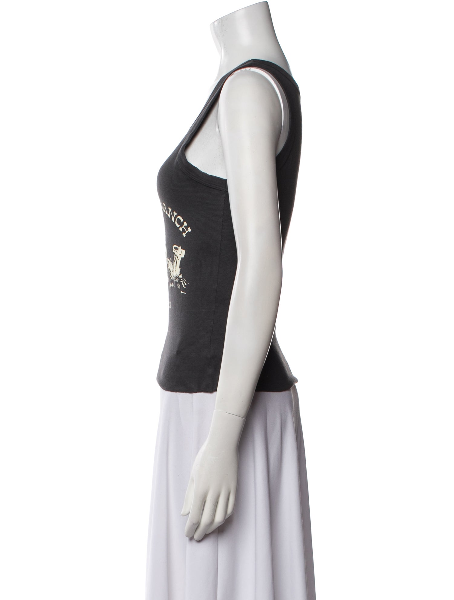 Cherry Los Angeles Graphic Print Scoop Neck Top