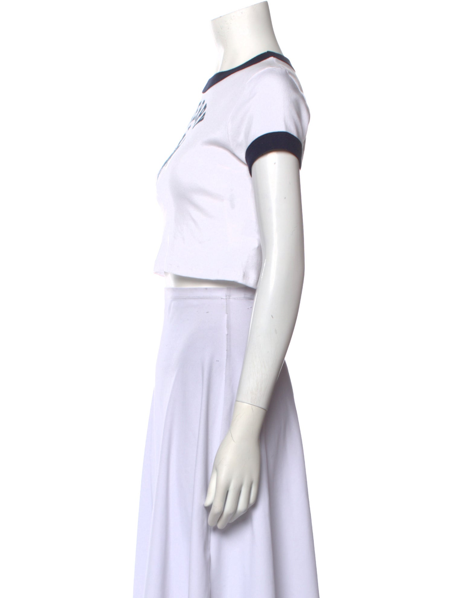 Cherry Los Angeles Graphic Print Crew Neck Crop Top