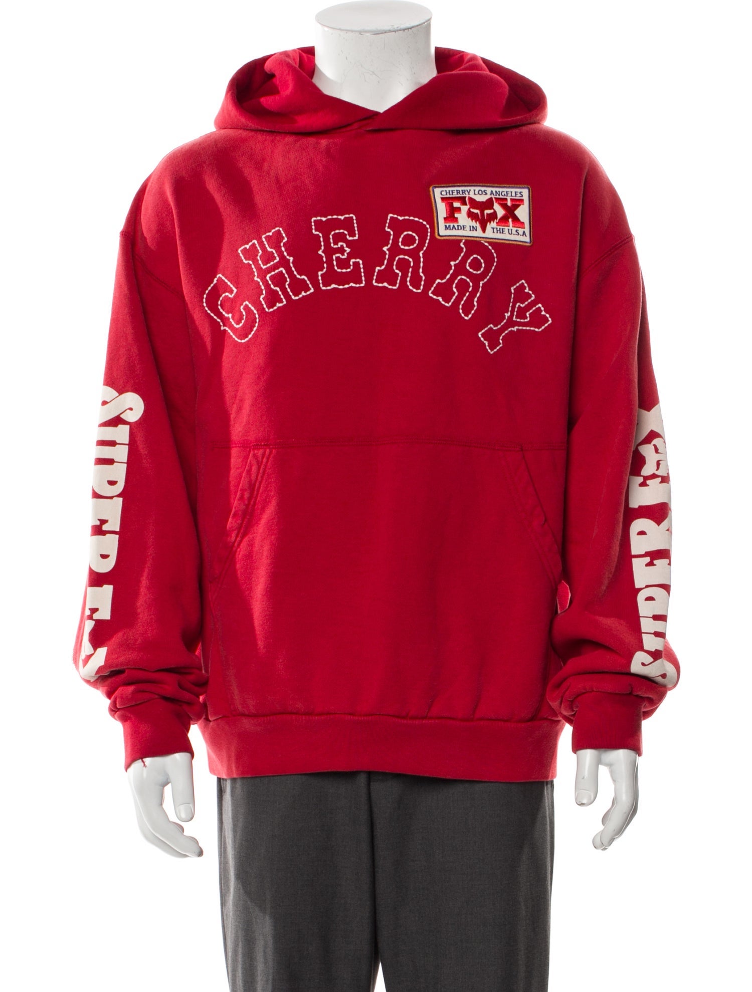 Cherry Los Angeles Graphic Print Crew Neck Hoodie