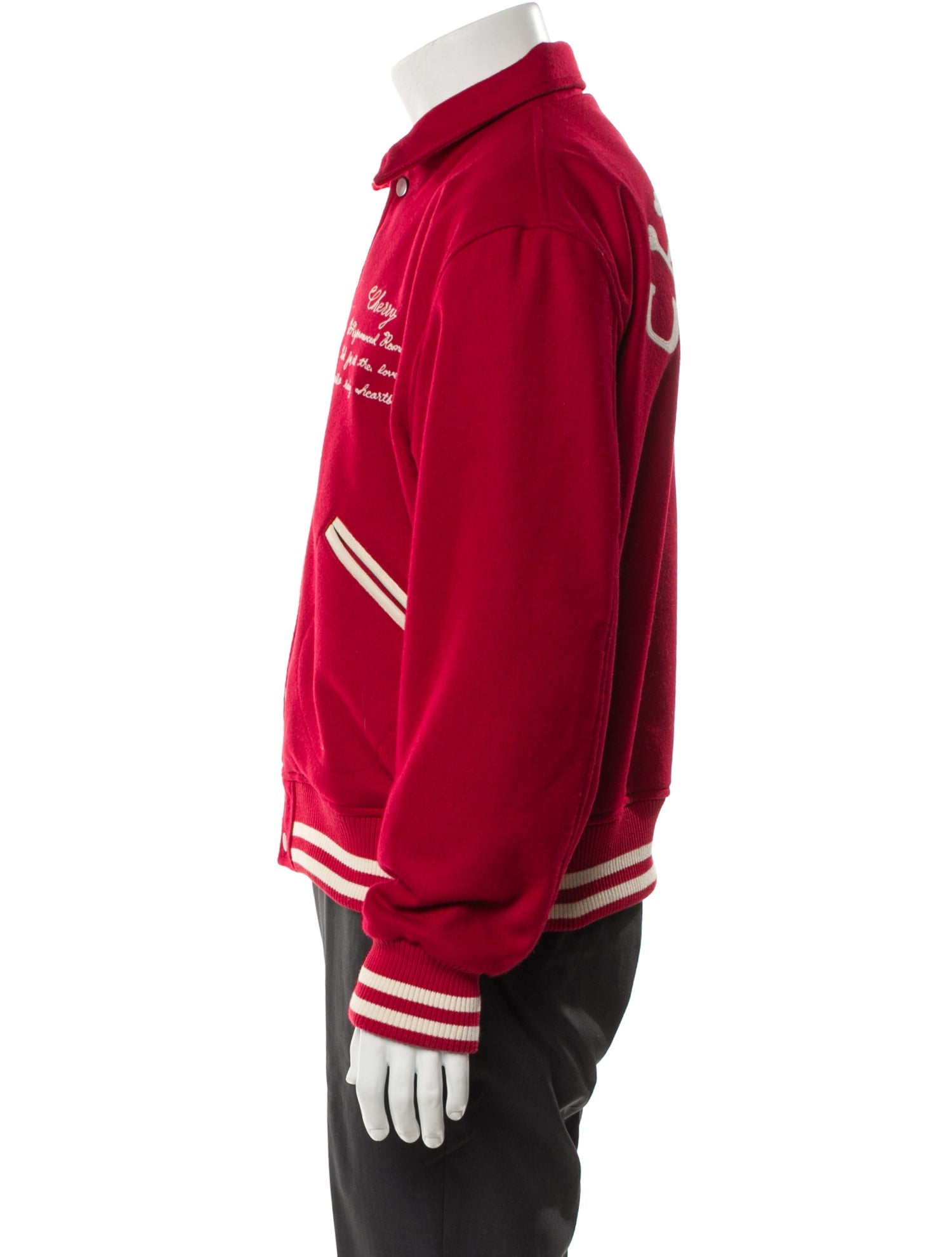 Cherry Los Angeles Varsity Graphic Print Bomber Jacket