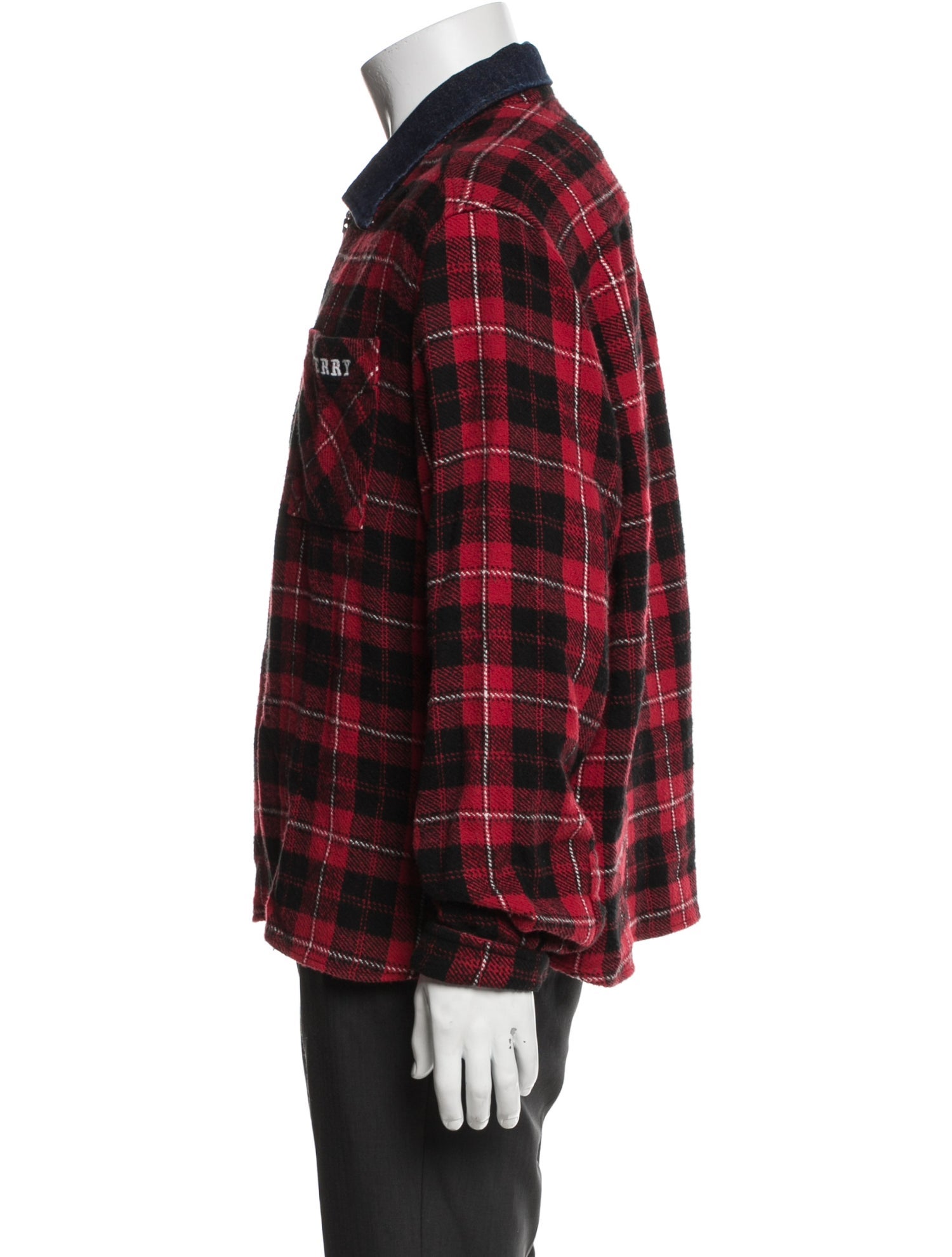 Cherry Los Angeles Plaid Print Utility Jacket