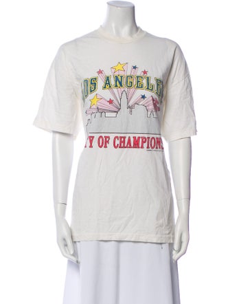 Cherry Los Angeles Graphic Print Crew Neck T-Shirt