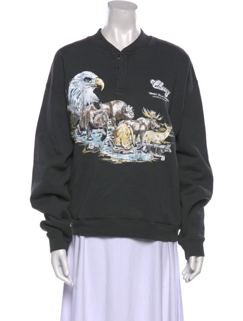 Cherry Los Angeles Graphic Print Crew Neck Sweatshirt